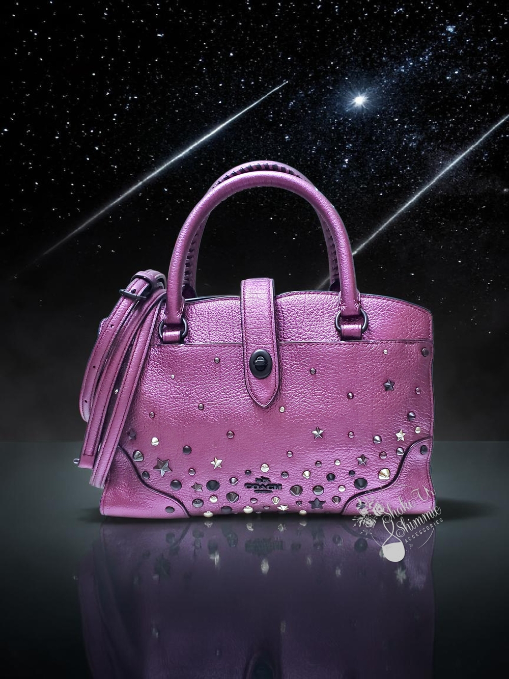 COACH MERCER 24 STAR RIVET SATCHEL NWT